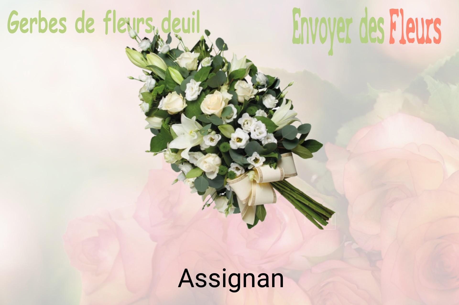 Gerbe de fleurs de deuil livrée à Assignan